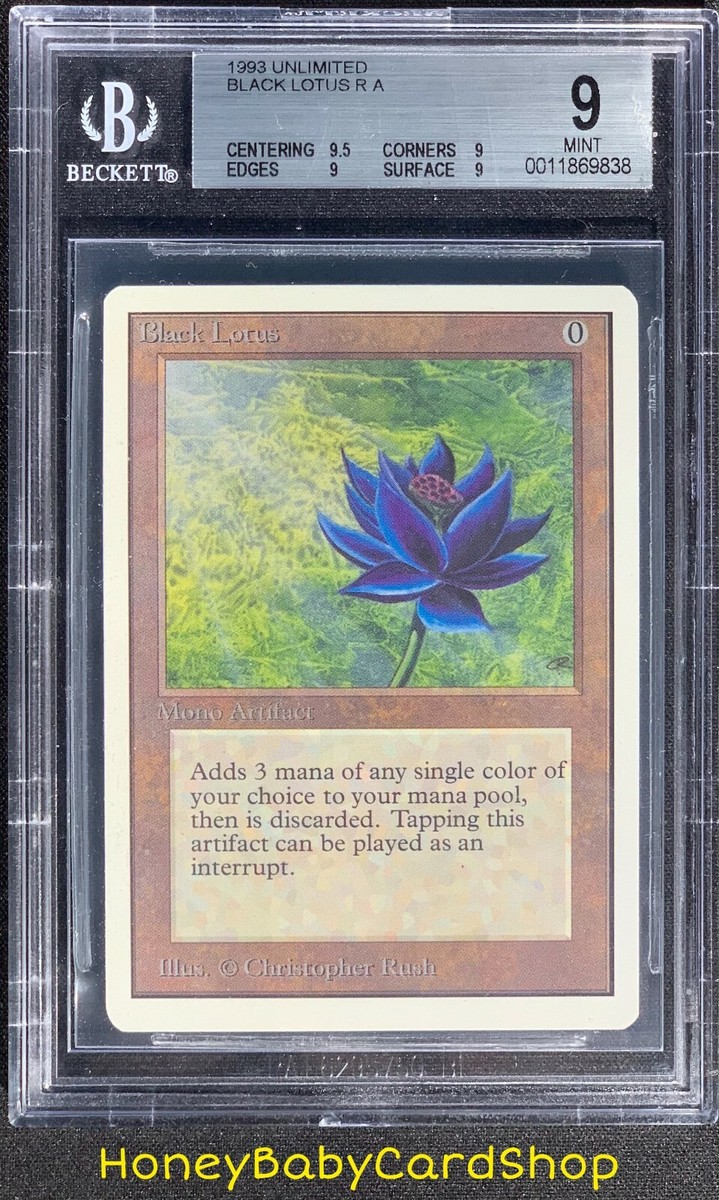 MTG Unlimited Edition 1993 Black Lotus BGS 9.0Q+ (Quad+) Mint