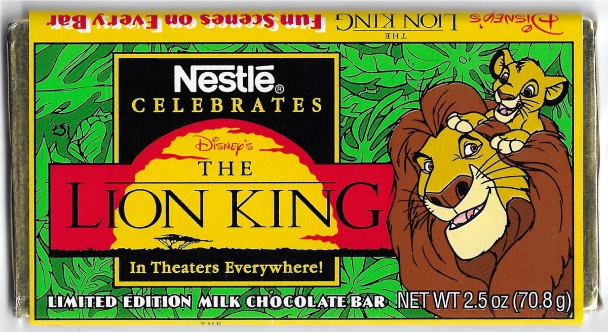 The Lion King - LTD Edit. Nestle Chocolate Bar - Wrapper - 1994 | eBay
