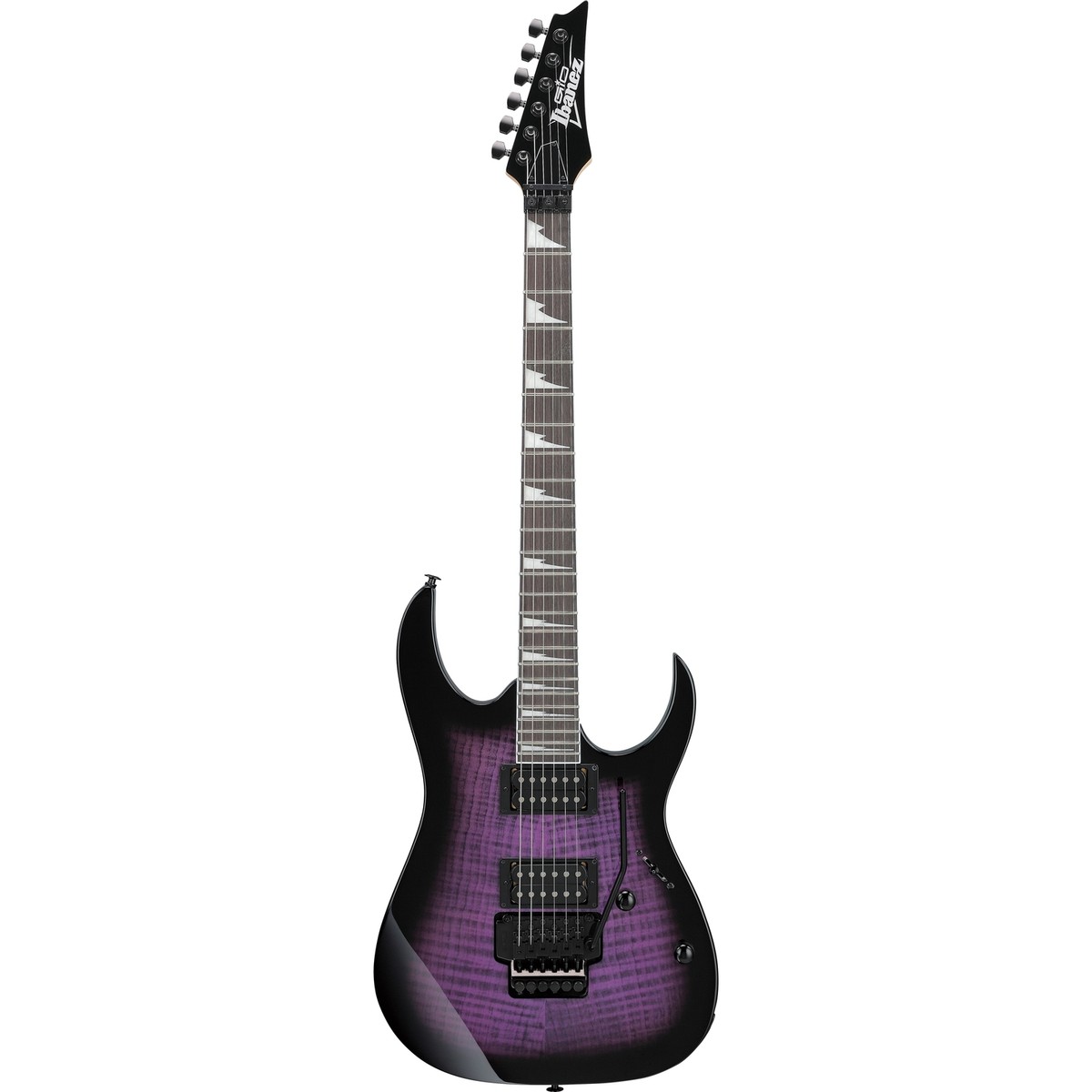 Ibanez GRG320FA GIO RG Guitar, Bound Purpleheart, Transparent
