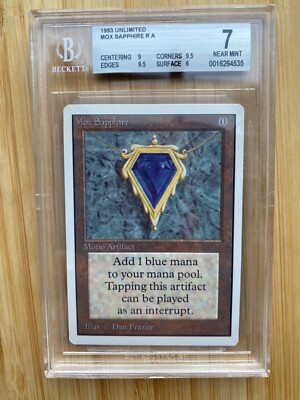 Mox Sapphire MTG Unlimited BGS Grade 9/7/7/7.5 Beauty NEAR MINT