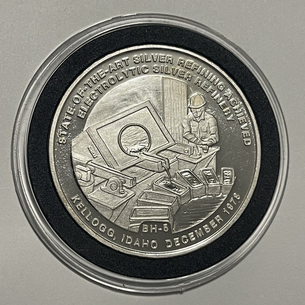 1982 Bunker Hill BH-5 Silver Refinery Proof Coin 1 Troy Oz .999