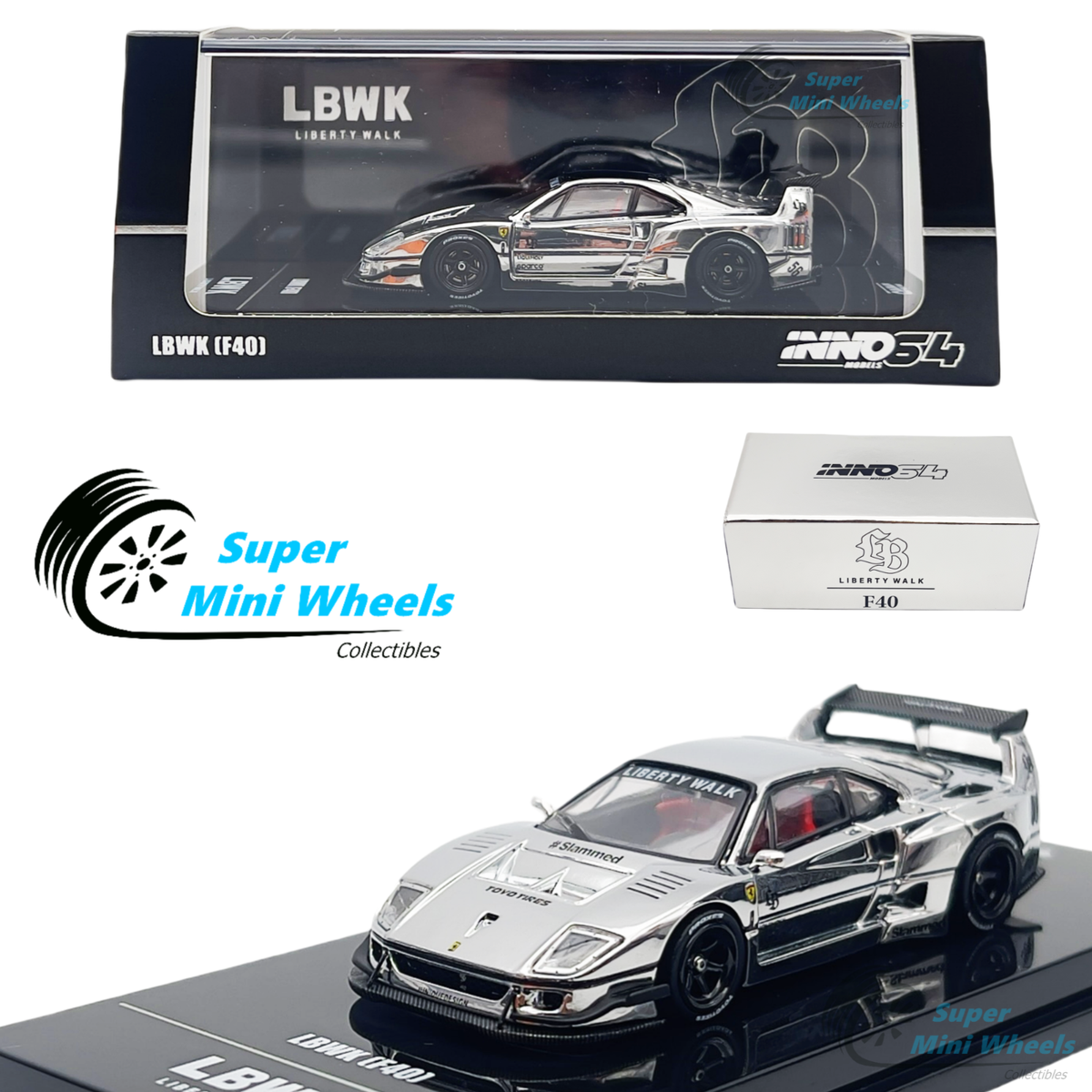 INNO64 1:64 LBWK F40 Chrome Silver HEC 2024 | eBay
