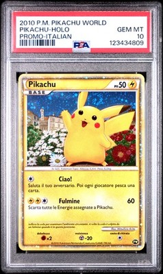 2010 POKEMON PIKACHU WORLD PROMO ITALIAN PIKACHU-HOLO PSA 10 | eBay