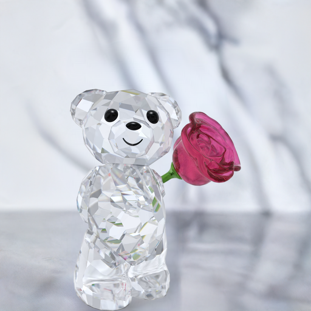 Swarovski Crystal Kris Bear A Rose with Love Figurine Decoration