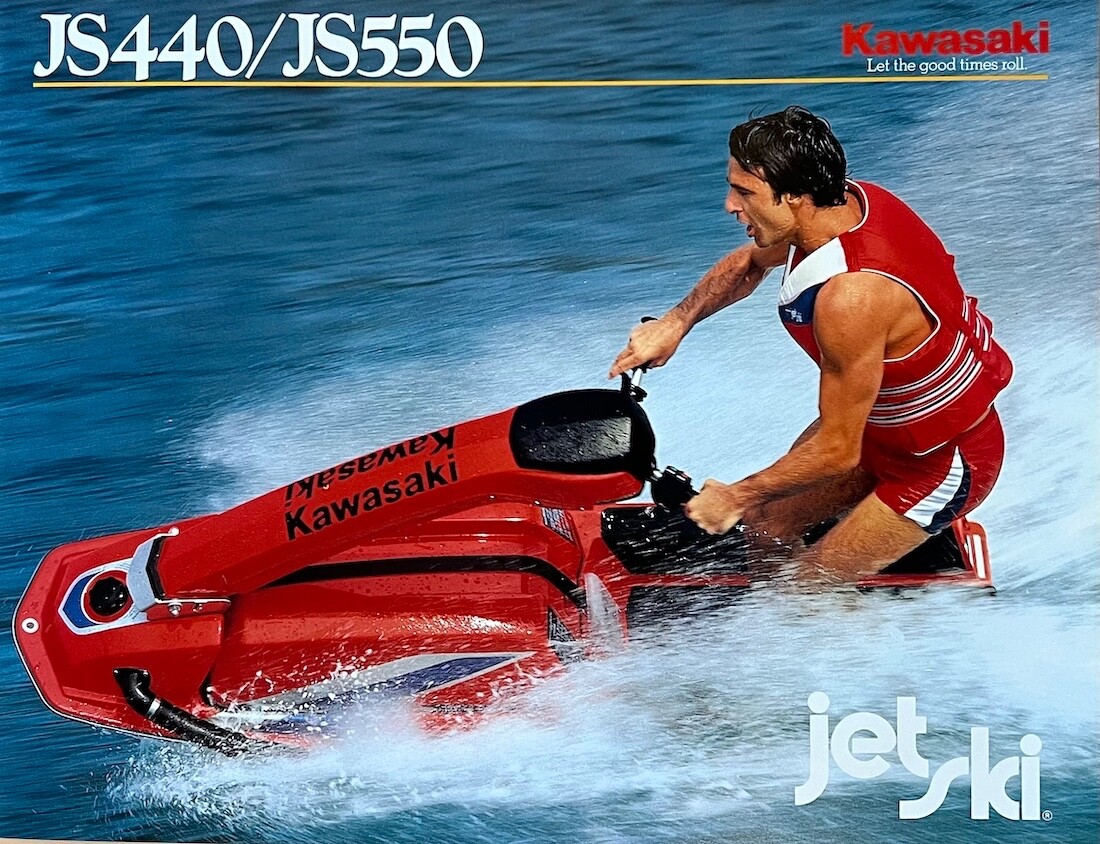 1983 Kawasaki Jet Ski 440 and 550 4-page brochure-literature JS440