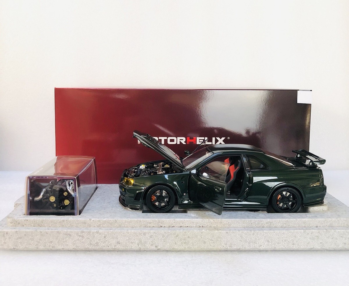 1/18 MotorHelix Nissan Skyline R34 GT-R Nismo Z-tune Dark Green