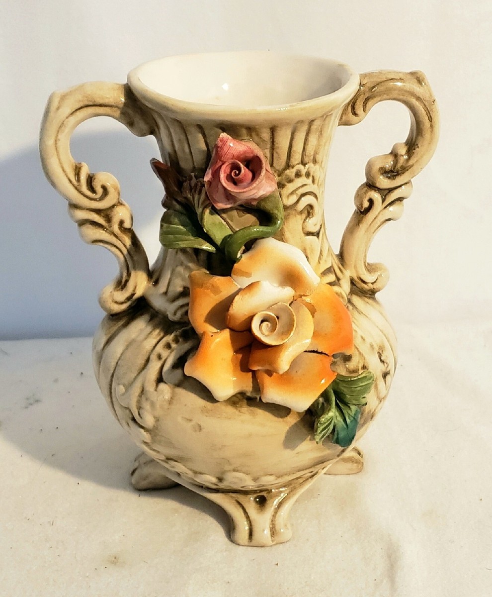 Rare Capodimonte Floral Pitcher/Vase Made In Italy 1940s | eBay