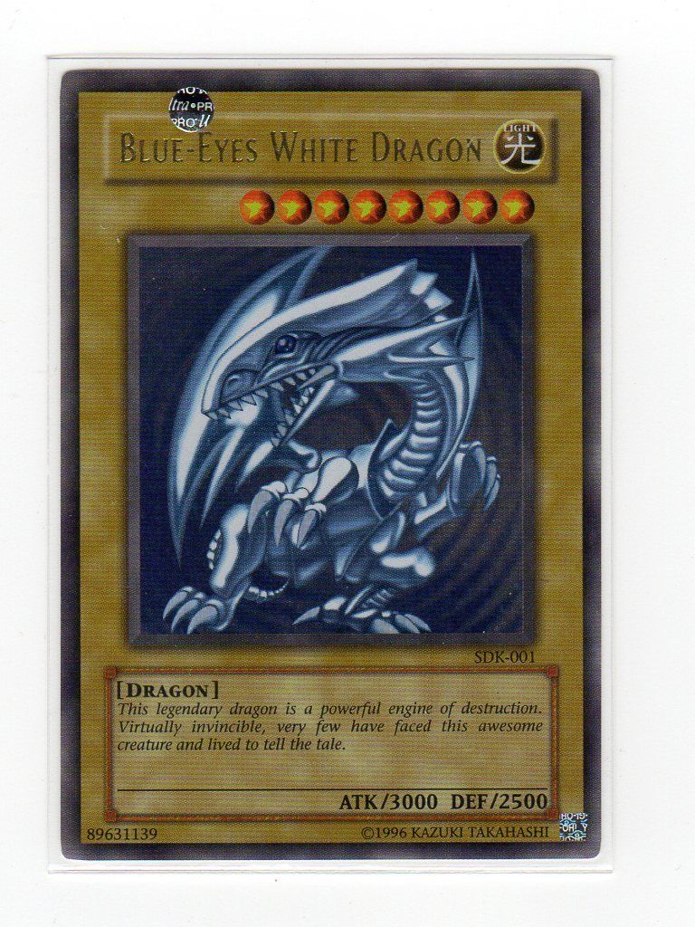 BLUE-EYES WHITE DRAGON *** ORIGINAL ULTRA SDK-001 (HEAVILY PLAYED