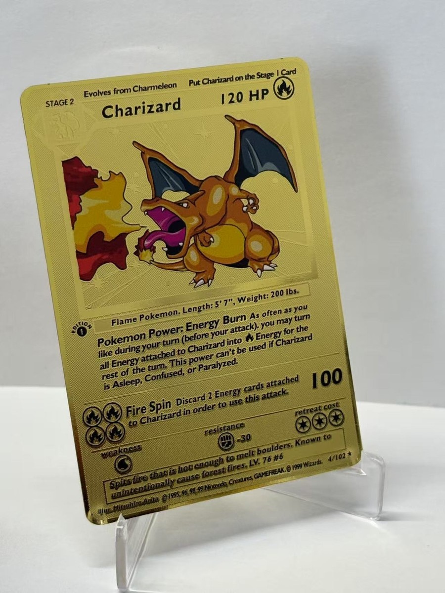 Charizard 120HP Metal Pokémon Card-Collectible Gift Display New | eBay