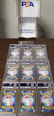 All PSA10 Pokemon Japanese Yu Nagaba Eevee Promo Card Set Of 9