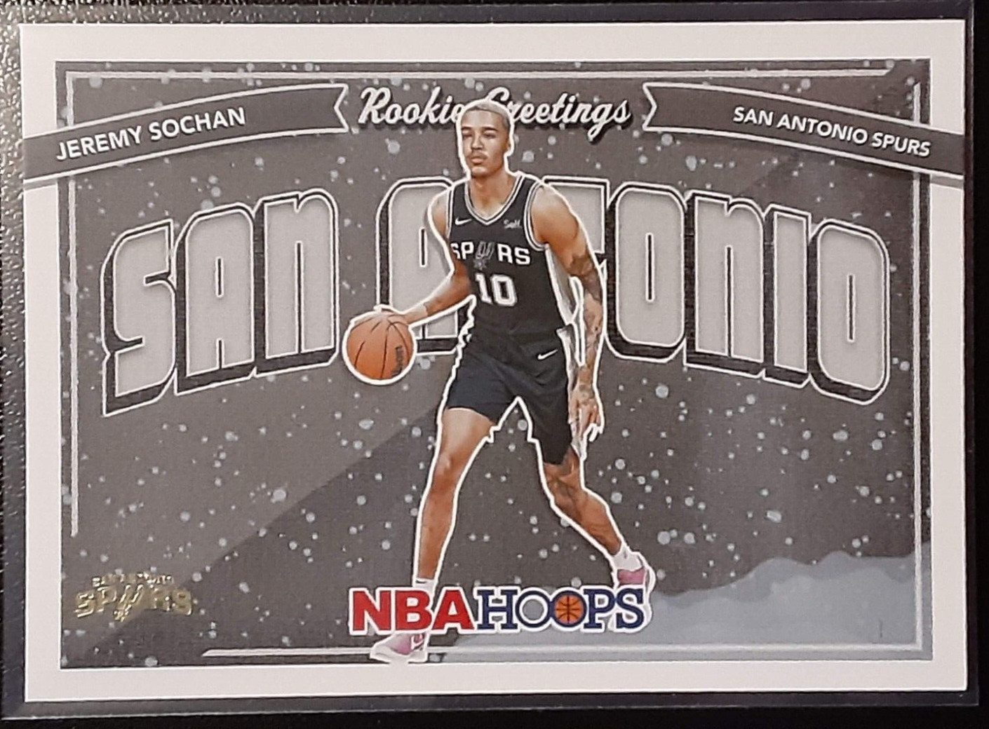 Jeremy Sochan 2022 Hoops #9 Rookie Greetings - Winter Price Guide