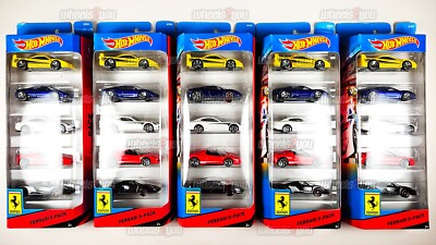 Hot Wheels FERRARI 5 Pack Enzo F40 458 Spider 430 Scuderia 612