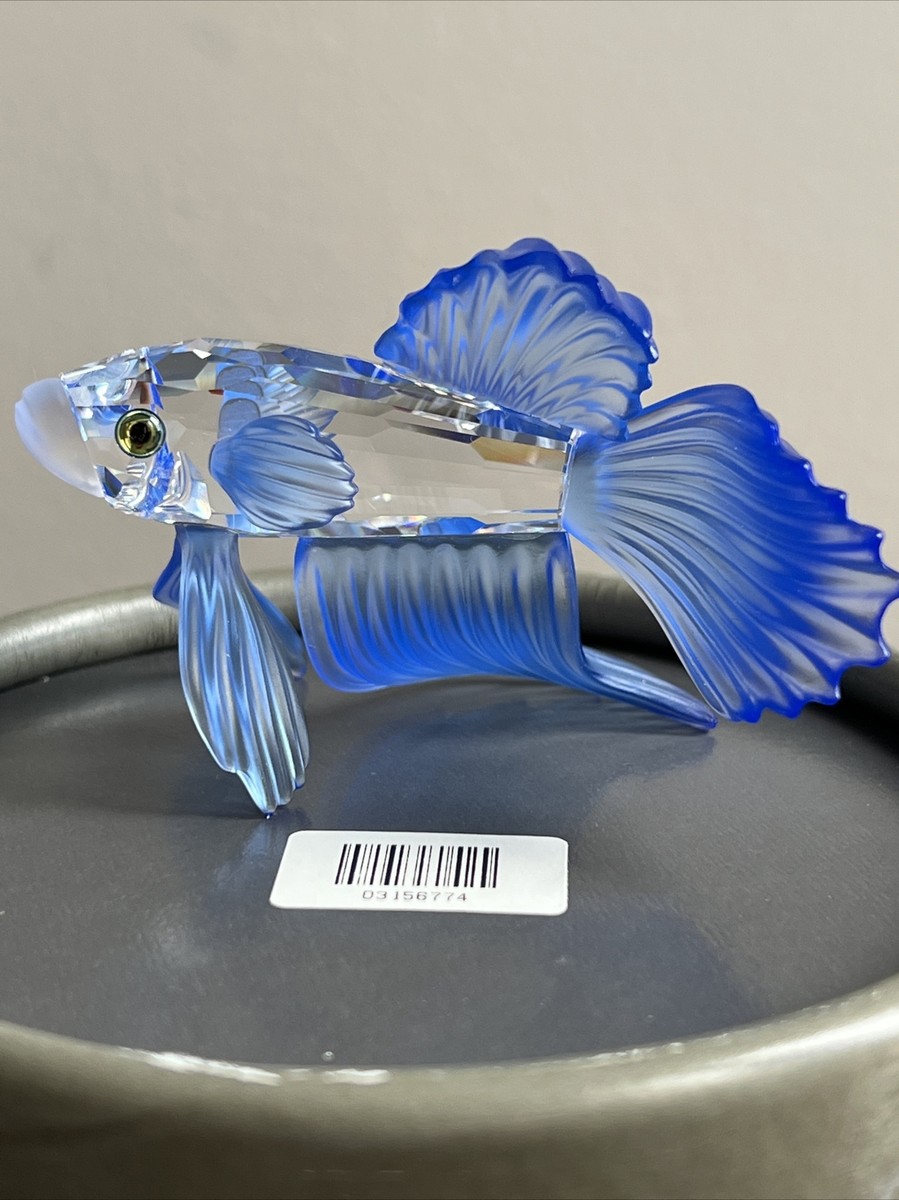 Swarovski crystal figurine Siamese Fighting Fish Blue 236718 Mint
