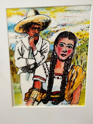 Mexican Man And Woman, Country Wall Decor, Mexican Art Print