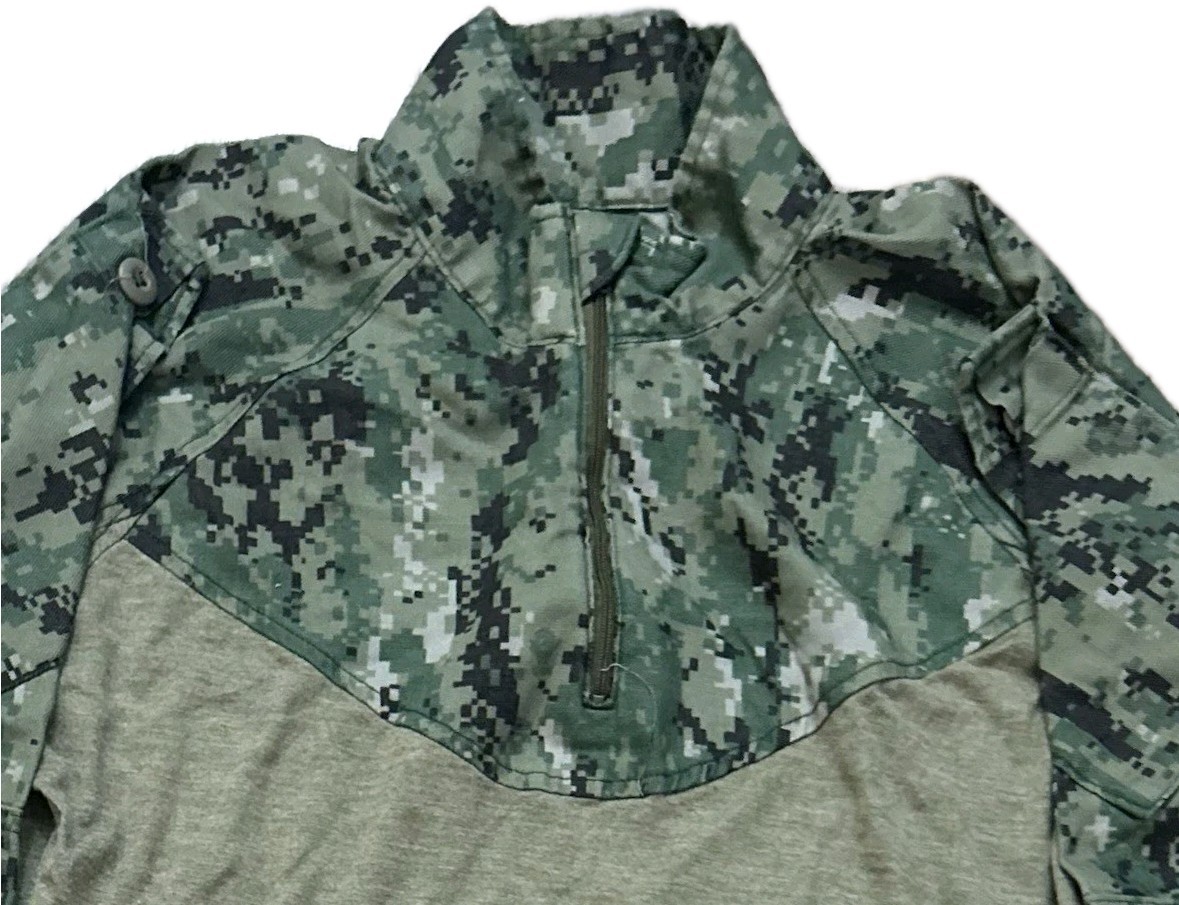 RARE USN Navy Woodland Marpat Frog Combat Shirt Top Medium Regular