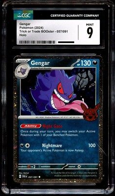 CGC 9 MINT Gengar 057/091 COSMOS HOLO Trick or Trade Pokemon Card