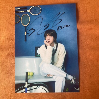 BTS JIN AUTOGRAPHED SIGNED PHOTO K-POP COLLECTION 5*7 2024 | eBay