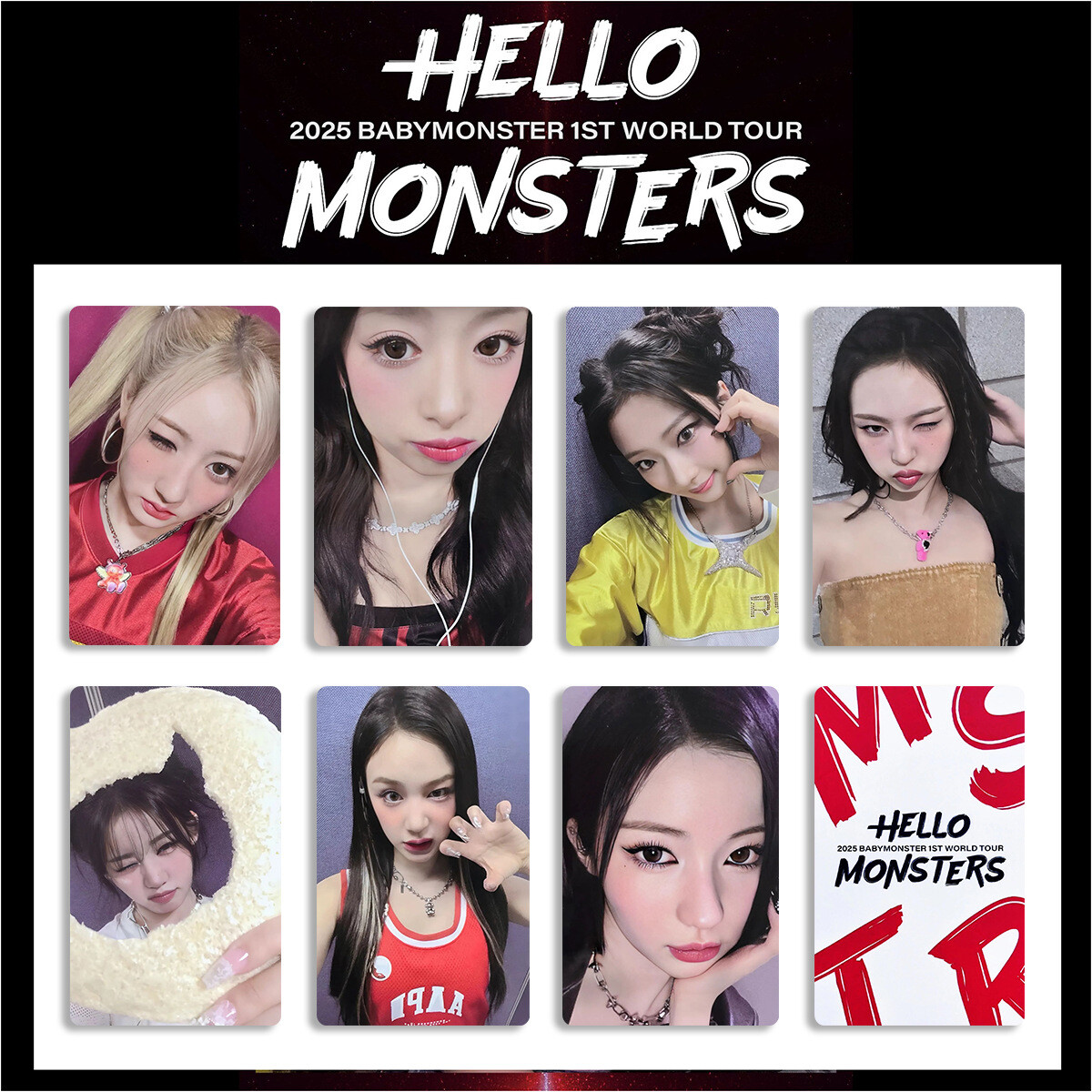 7pcs/Set BABYMONSTER WORLD TOUR HELLO MONSTERS Photo Cards Self