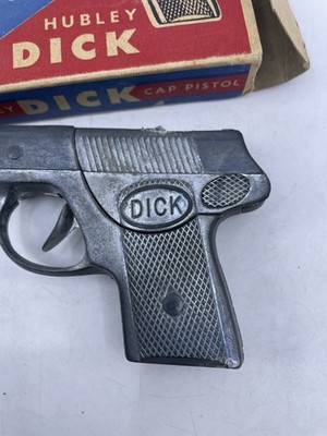 VINTAGE 1950 HUBLEY DICK TRACY DIECAST NICKEL PLATED CAP GUN w