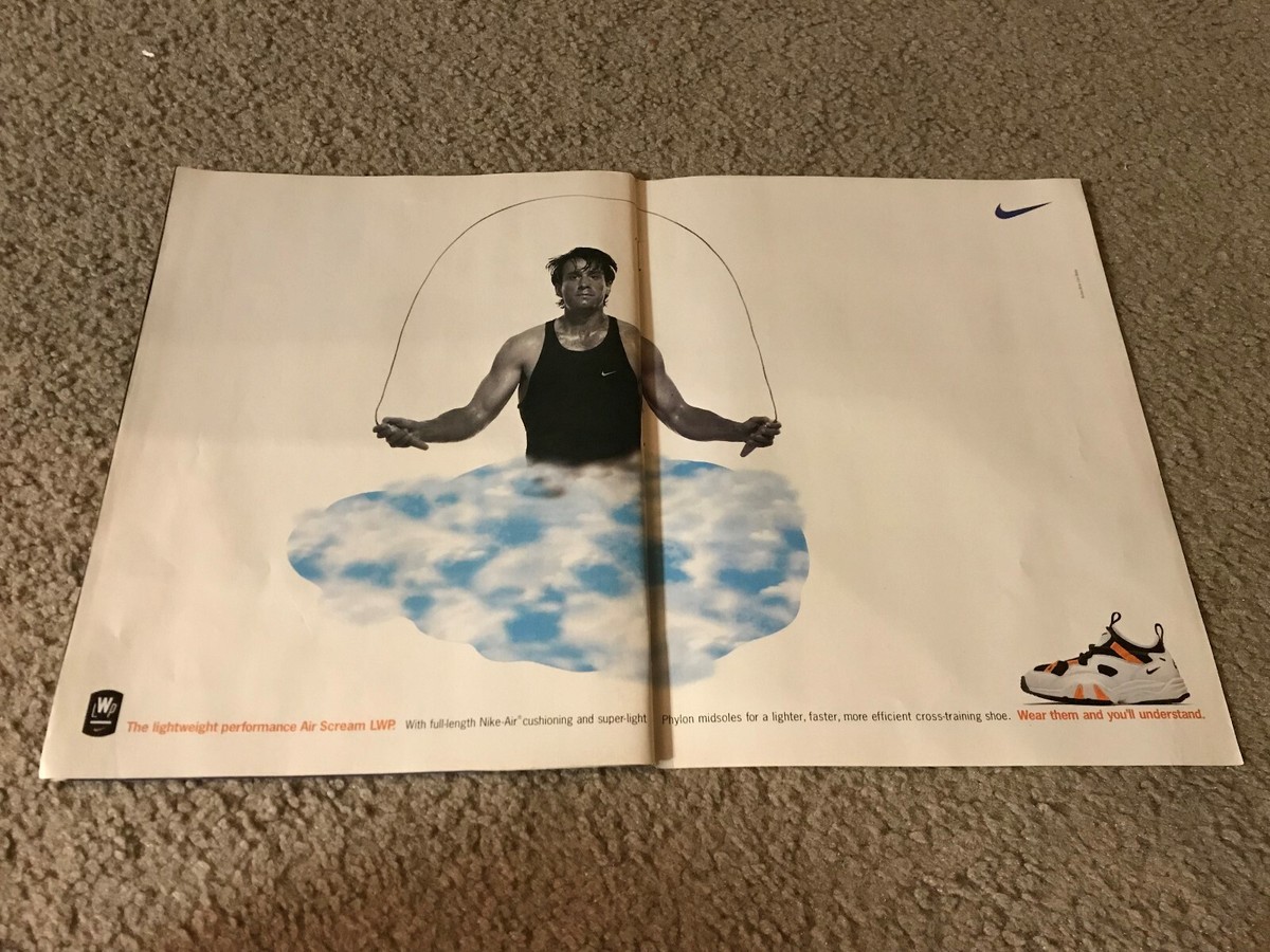 Vintage NIKE AIR SCREAM LWP Cross Training Shoes Poster Print Ad