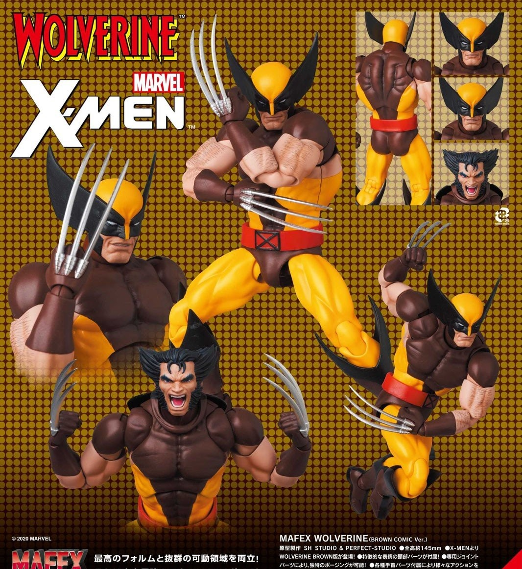 MEDICOM TOY MAFEX 138 WOLVERINE BROWN COMIC Ver. Figure - X-MEN No