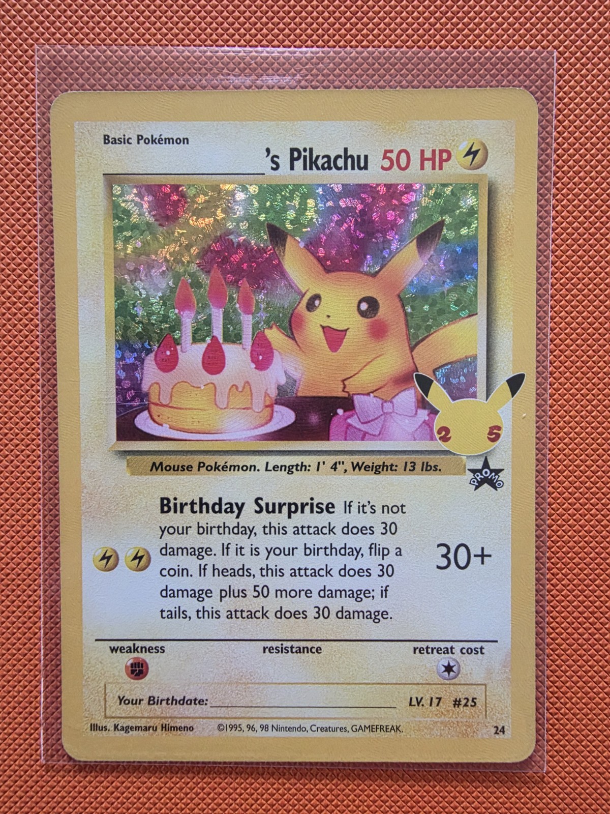 Birthday Pikachu 2021 Celebrations: Classic Collection #24 Holo