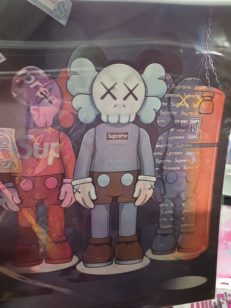 KAWS and Bear Brick with Supreme 3D Lenticular Poster | eBay