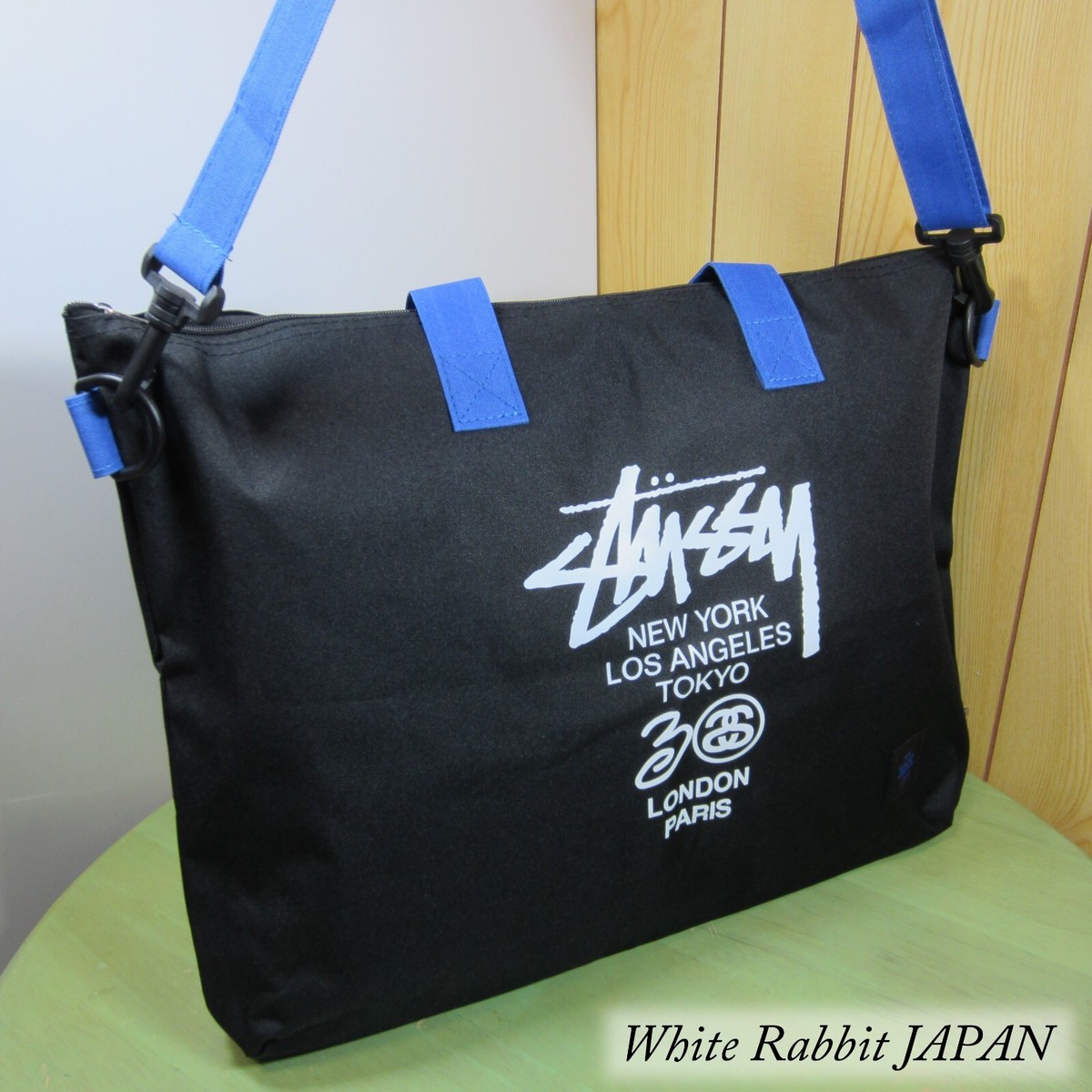 STUSSY 2Way Shoulder Bag Tote Bag Black 30th Anniversary 2010 Fall