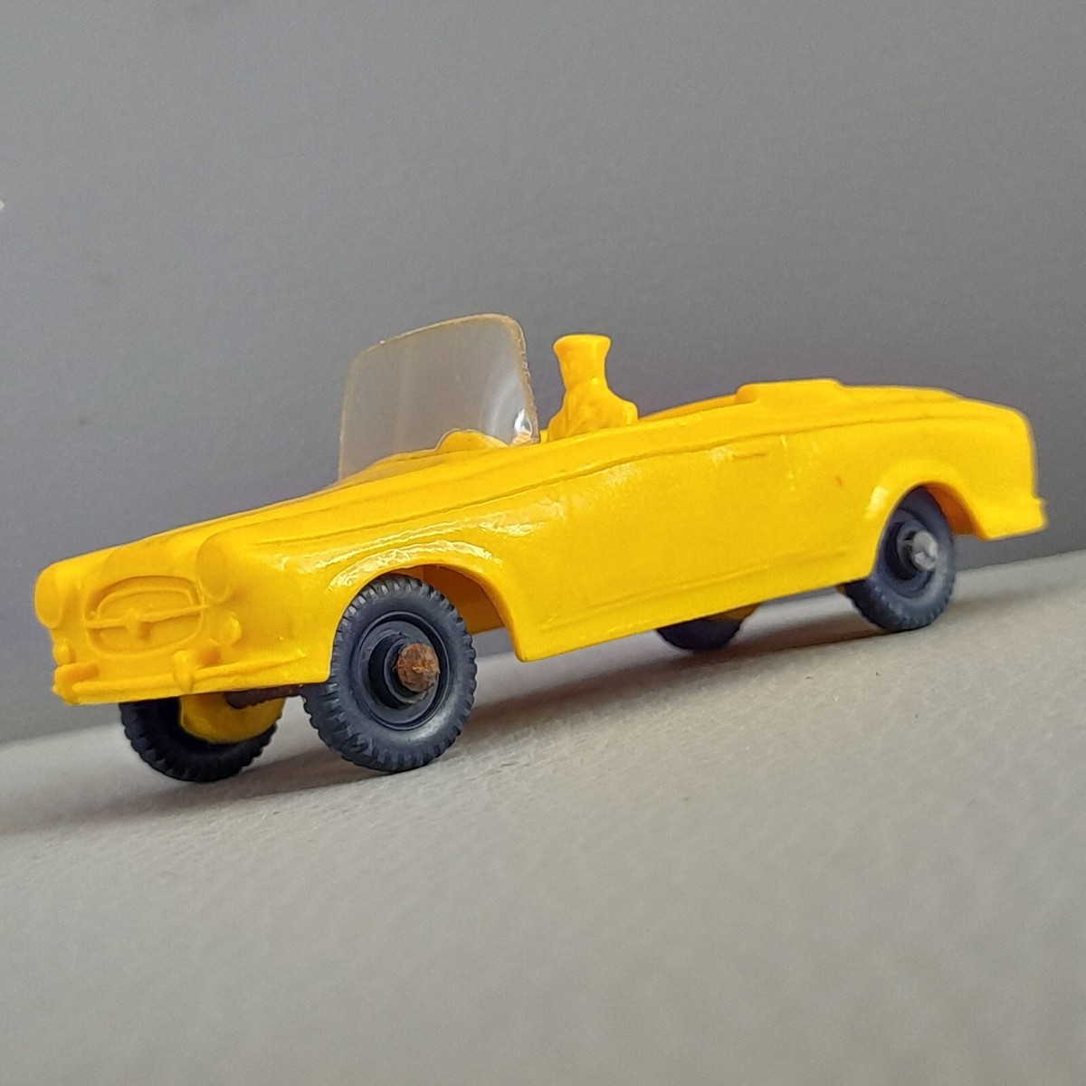 Vintage Toy Tomte Laerdal Stavanger Norway Peugeot 403 Yellow Car