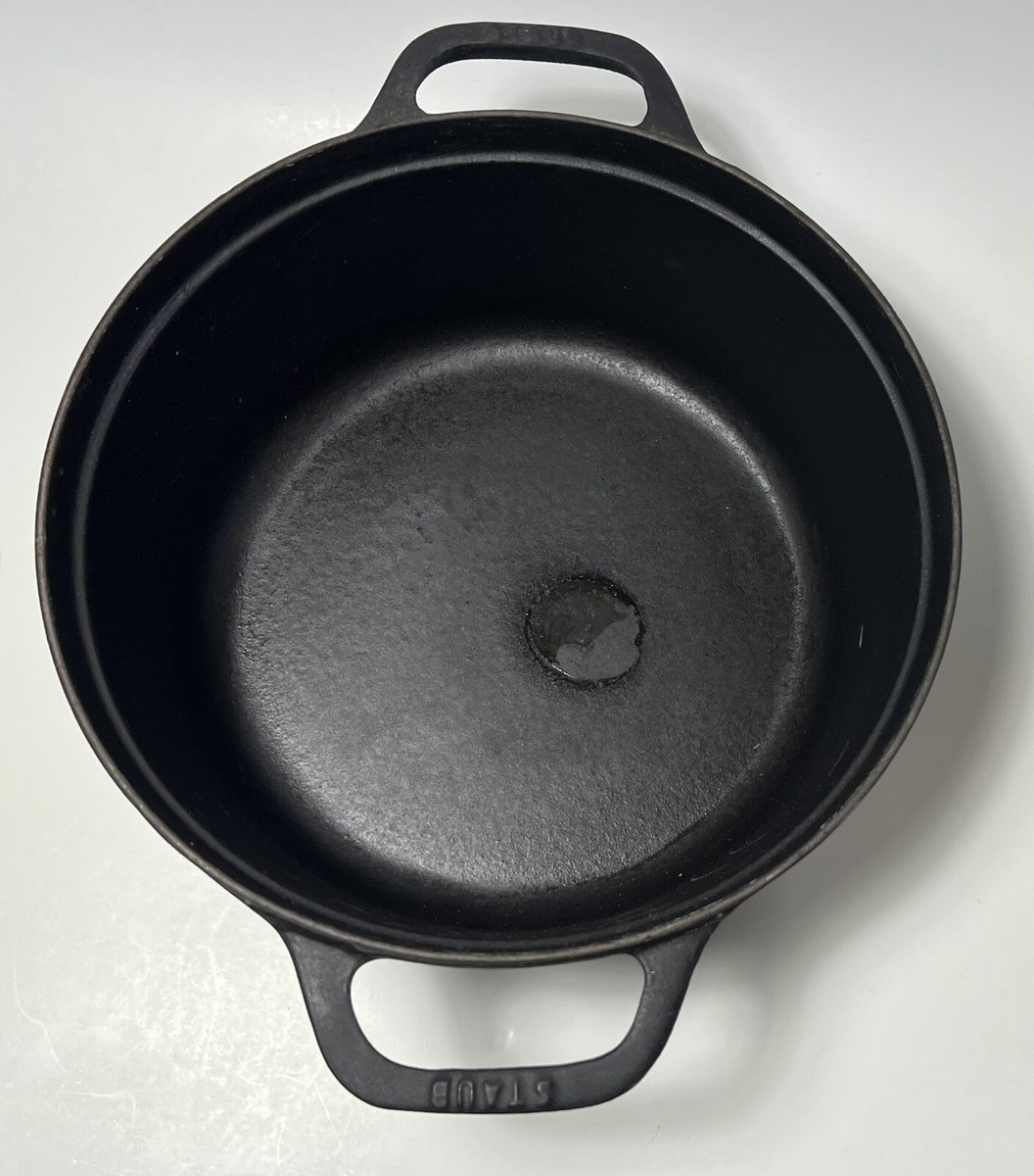 Staub Cast Iron Dutch Oven 4Qt Round La Cocotte Matte Black # 26