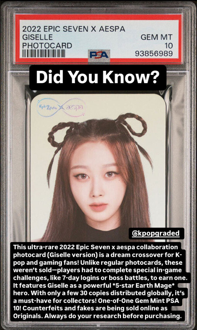 2022 EPIC SEVEN X AESPA GISELLE RARE GEM MINT PSA 10 | eBay
