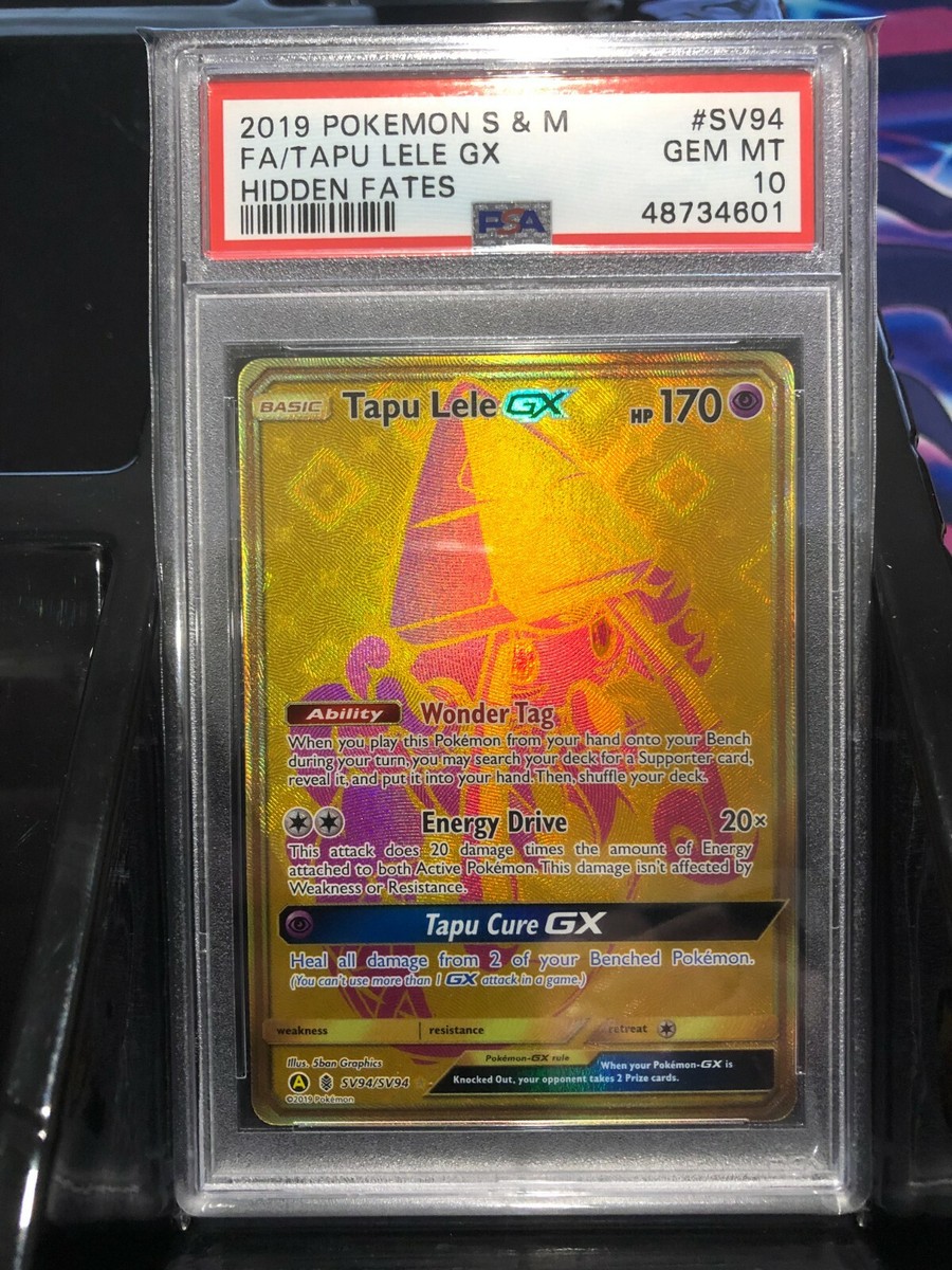 PSA 10 GEM MT - TAPU LELE GX Card SV94/SV94 Pokemon TCG Hidden