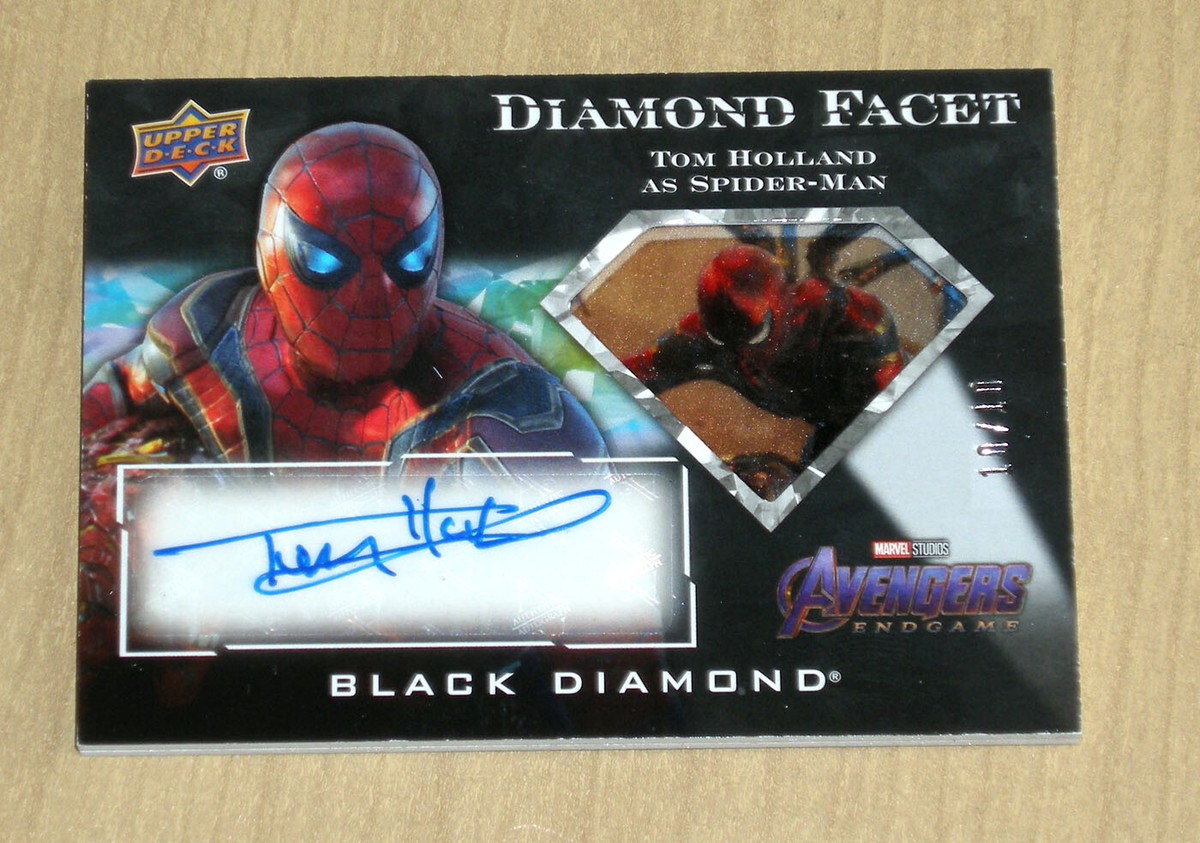 2021 UD Marvel Black Diamond Facet autograph auto Tom Holland