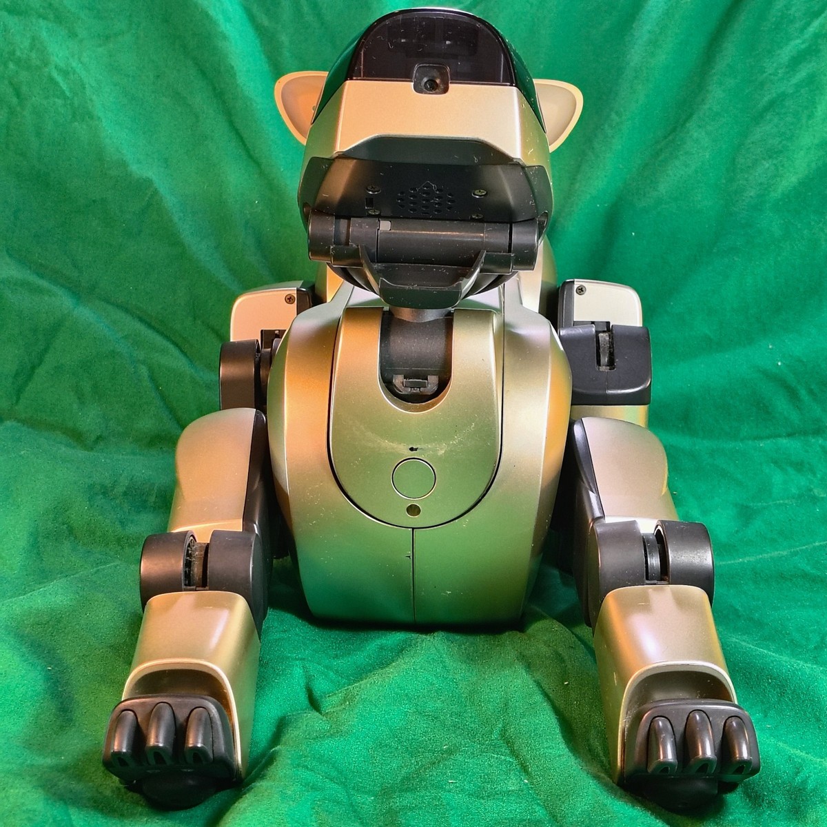 Junk Gold Aibo ERS-210 Sony w/Box w/Memory w/Pink Ball No Tested