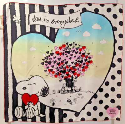 Loves Peanuts - Snoopy - Vintage LARGE Silk Seta Soie 34 -Codello