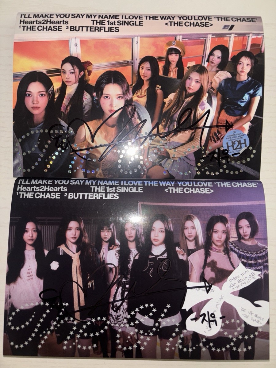 Hearts2Hearts [The Chase] Jiwoo Autographed Signed Album H2H Both