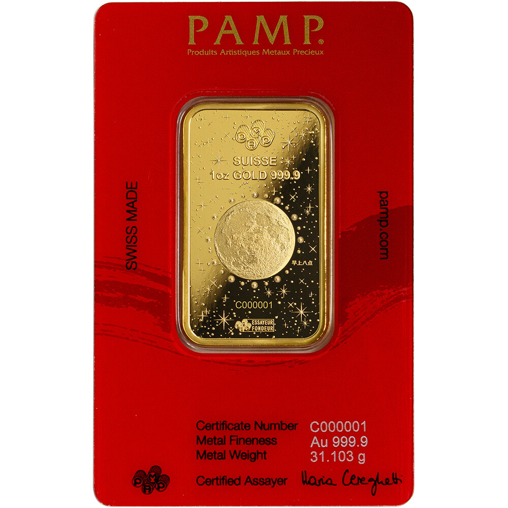 1 oz Gold Bar - PAMP Suisse - Lunar Legend Azure Dragon - 999.9