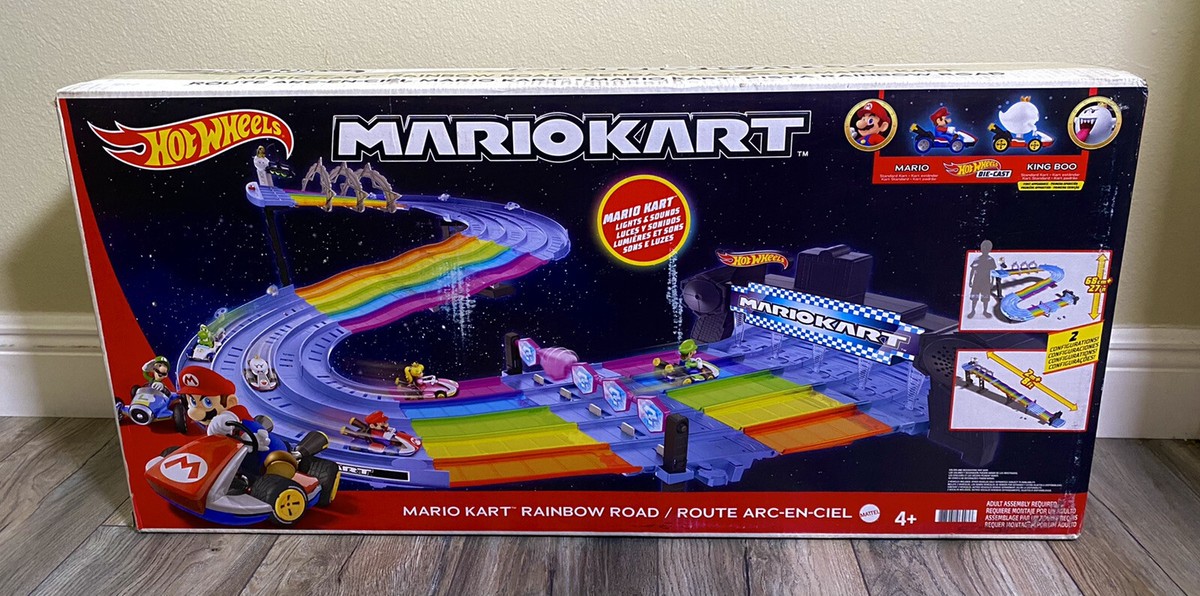 2021 Hot Wheels Mario Kart - RAINBOW ROAD 8-Foot Track Set w