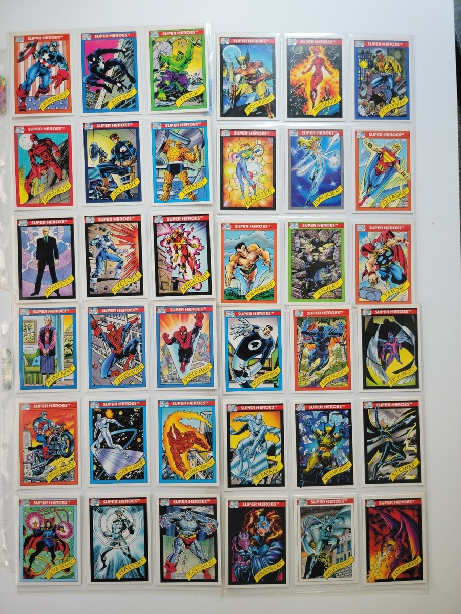 1990 Marvel Trading Cards Series 1 Complete Set 1-162 w/ Stan Lee
