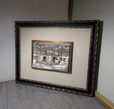 Vintage Paolo Schiraldi Italian 3d Relief Silver Sculpture Wall