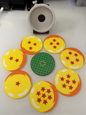 Dragon Ball Z Coaster Set With Dragon Radar Holder - Unique Anime
