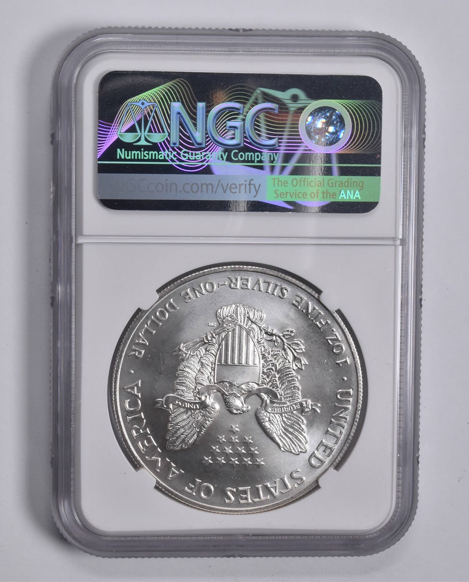 1996 American Silver Eagle $1 BU Brilliant Uncirculated NGC Brown