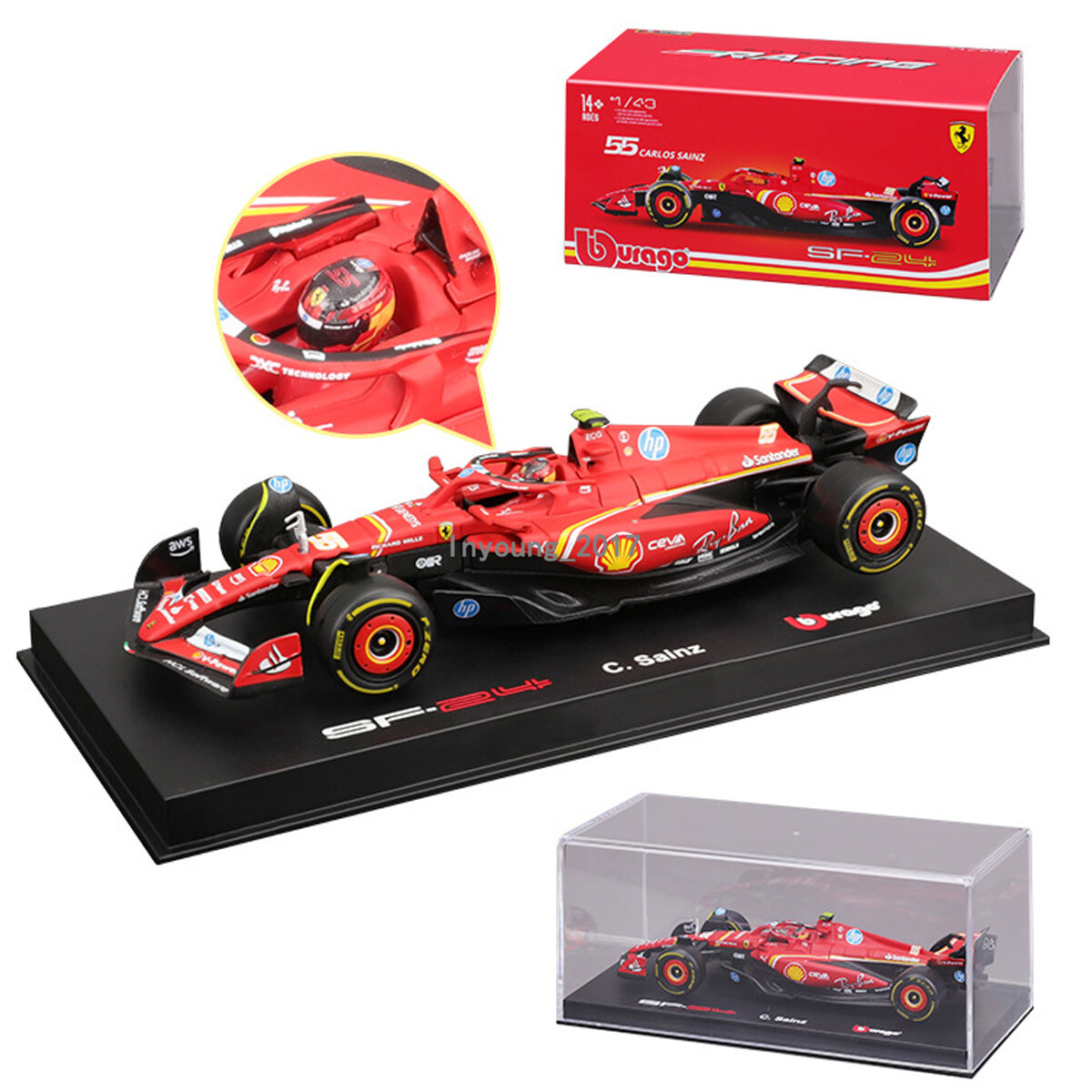 1:43 Scale 2024 F1 Ferrari SF-24 Model Car Diecast Metal Vehicle