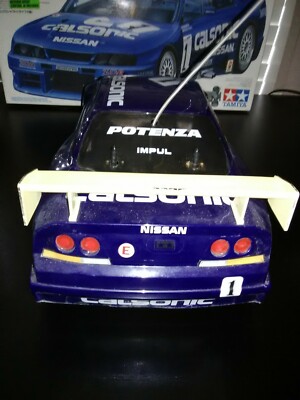 TAMIYA 1/10 RC Calsonic Skyline GT-R 4WD Racing Car Model Kit from