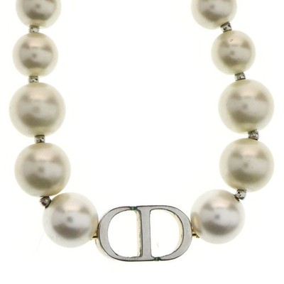 Christian Dior Pearl Necklace 30 MONTAIGNE Choker Gold NoBox Used