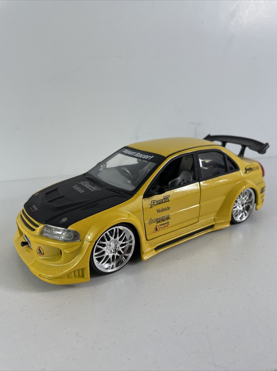 Jada Toys Mitsubishi Lancer Evolution VI Yellow 1:24 Scale Hot
