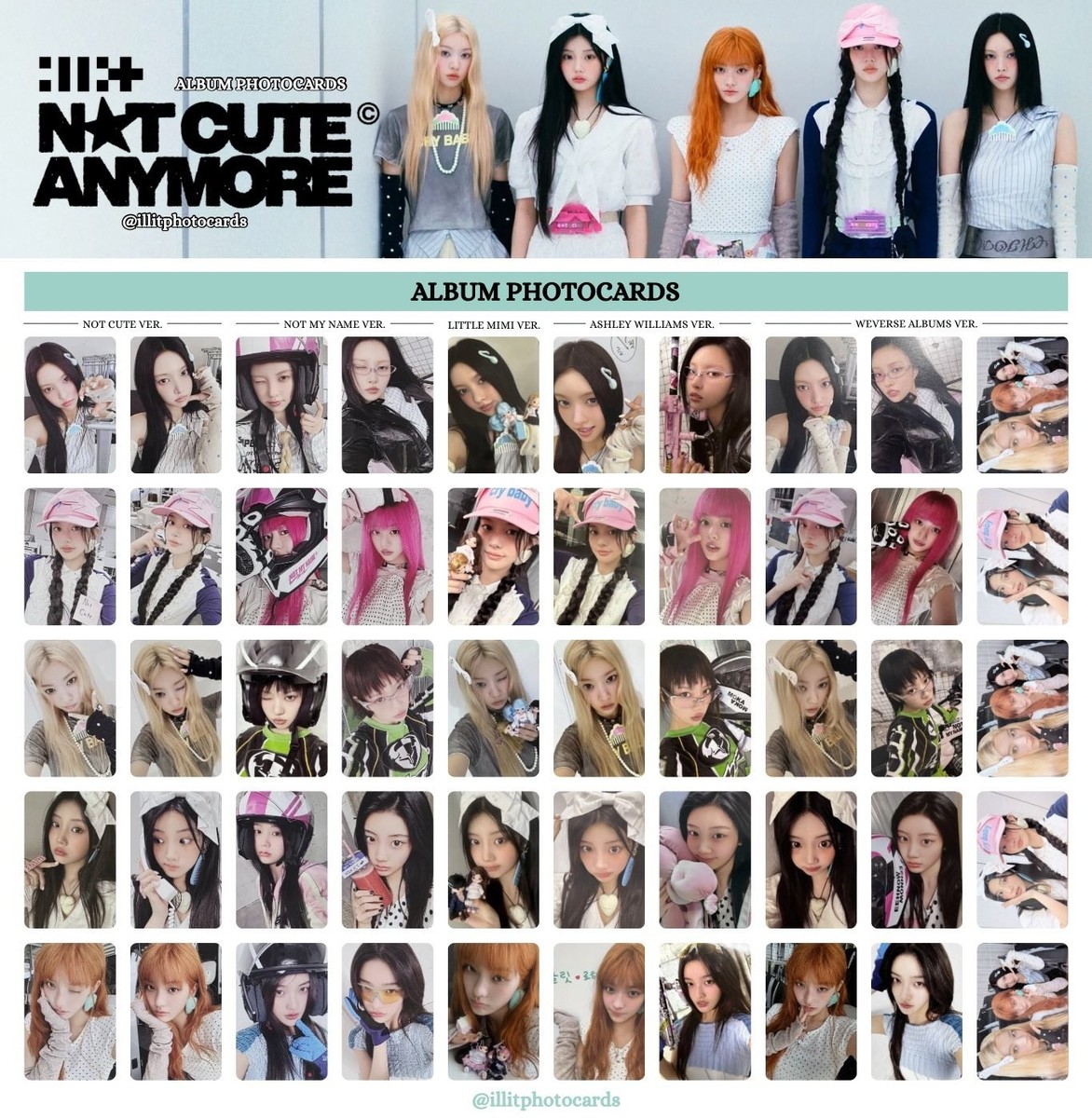 ILLIT - 1st Single Album 'NOT CUTE ANYMORE' ALL VERSION PHOTOCARD