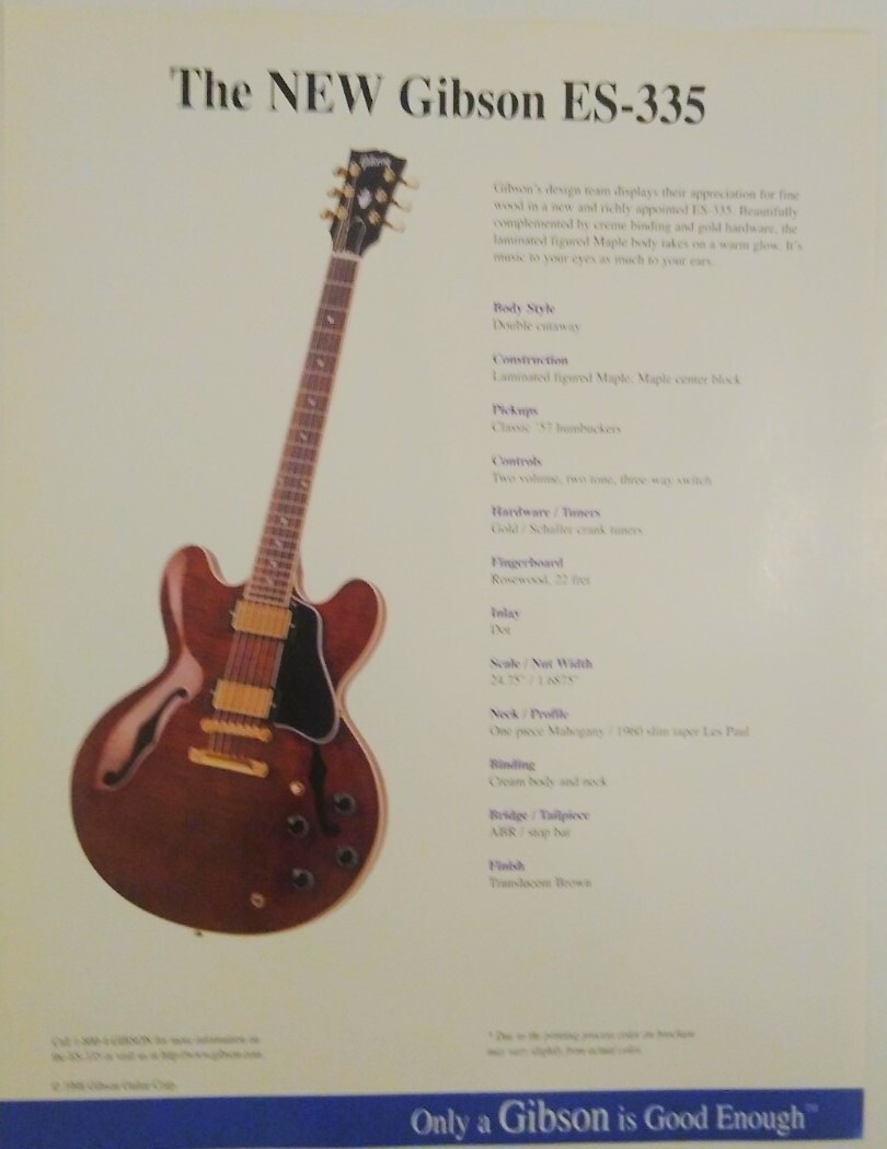 Gibson ES-335 Translucent Brown Double Sided 8.5