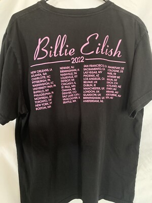 Billie Eilish Happier Than Ever Tour 2022 Shirt Size Large