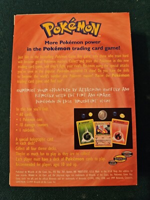 1999 Pokemon Base Brushfire Theme Deck Box, 1 Pokemon Coin, 10